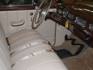 Antique car with new leather seats