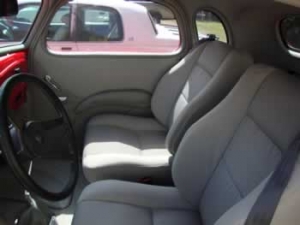 Reupholstered 1936 Chevy Coupe interior