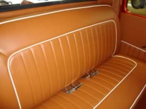 Custom leather seats - roll and pleat